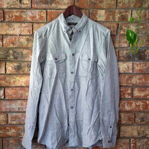 BRAND NEW French Connection long sleeve 2 pocket flannel shirt in light gray